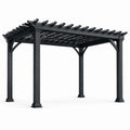 Pergola de jardin en aluminium noir avec toit ajouré, 400 × 300 × 250 cm