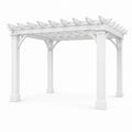 Pergola de jardin en PVC blanc à toit ajouré, 305 × 305 × 244 cm, style classique