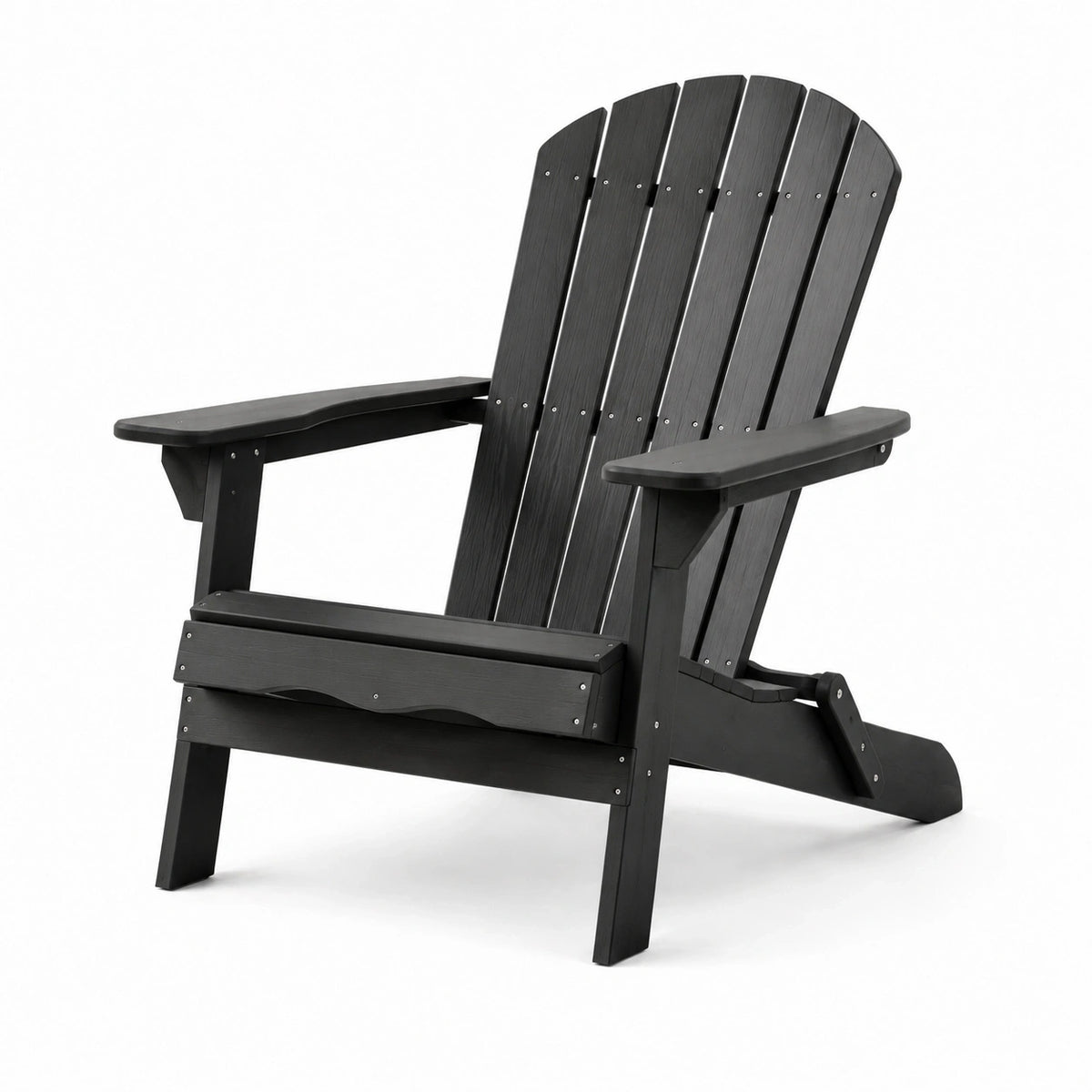 Fauteuil Adirondack inclinable noir effet bois, 83 × 75 × 92 cm