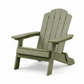 Fauteuil de jardin Adirondack en composite vert olive, 83 × 78 × 95 cm, dossier haut à lattes